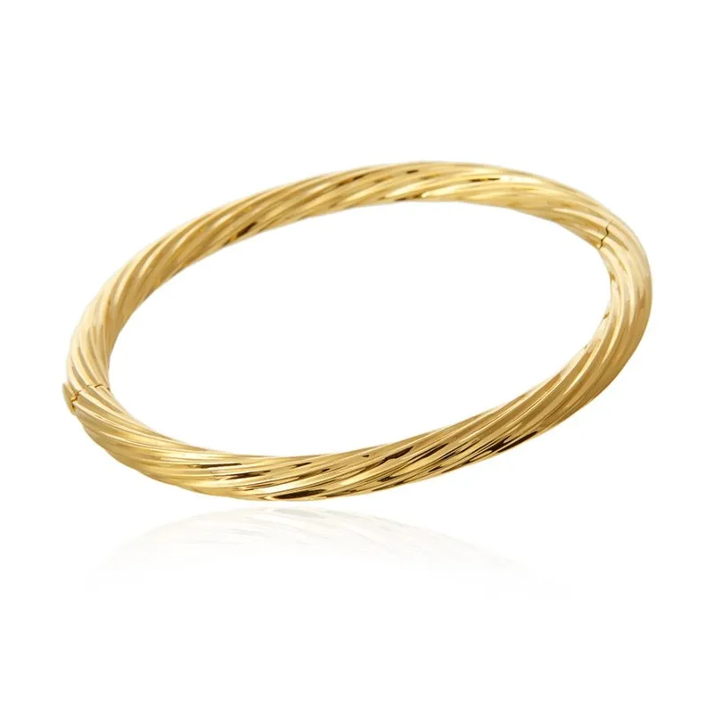Sicilia gold twist - srebrna pozłacana bransoletka włoska