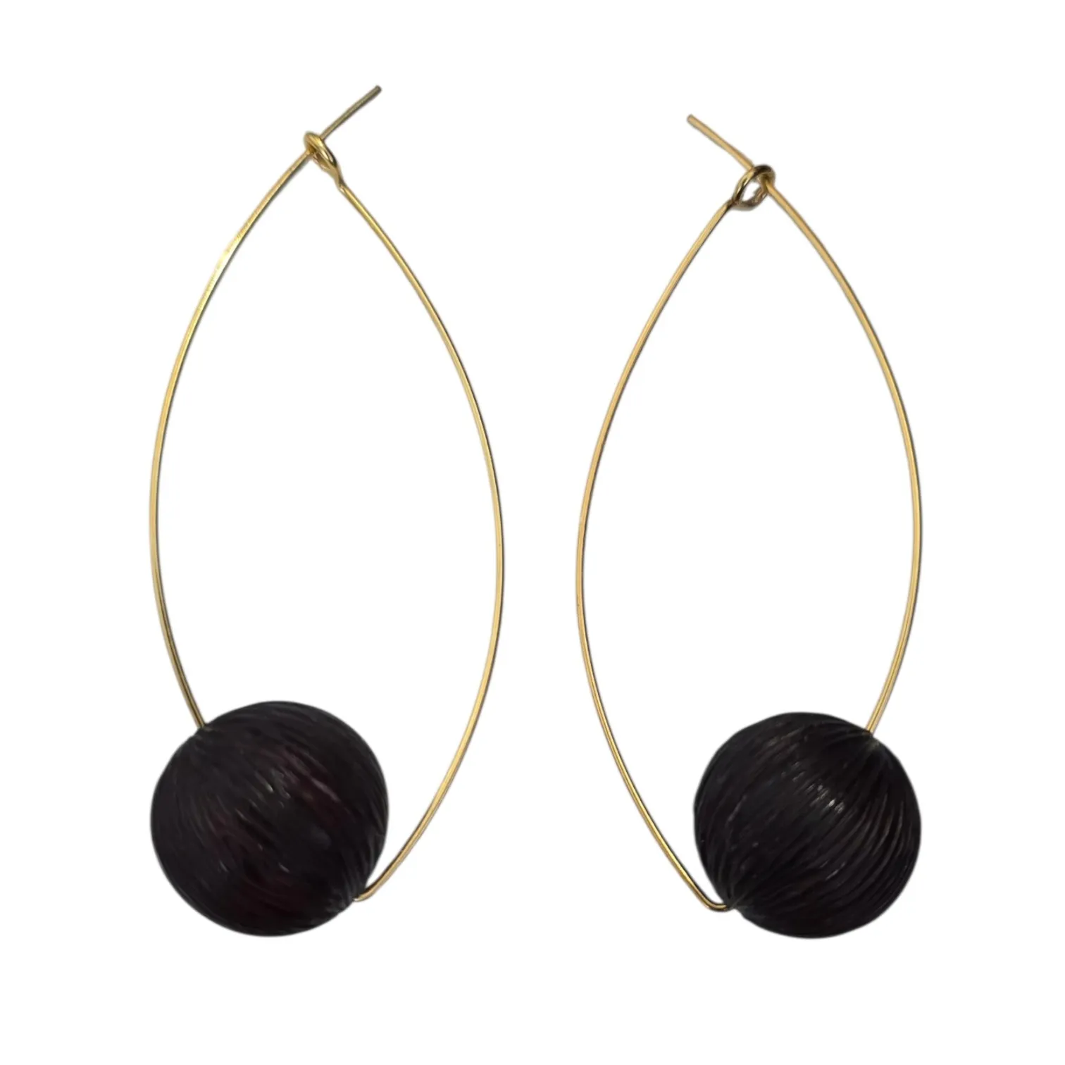 Kolczyki srebrne pozłacane fasetowane kule bursztynowe matowe na długim biglu