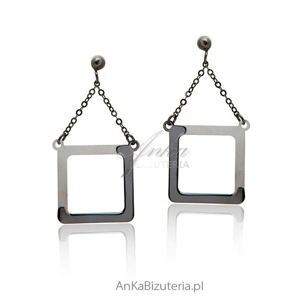 Kolczyki srebrne oksydowane