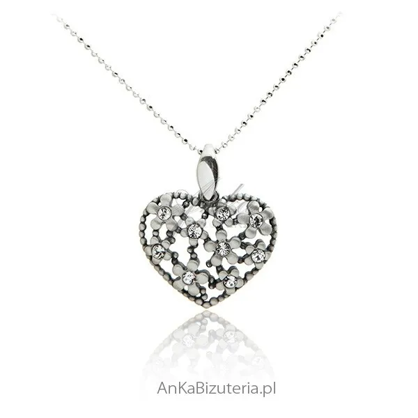 Zawieszka srebrna seruszko z cyrkoniami