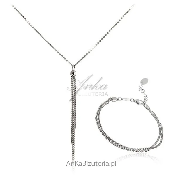 Komplet biżuterii srebro włoskie