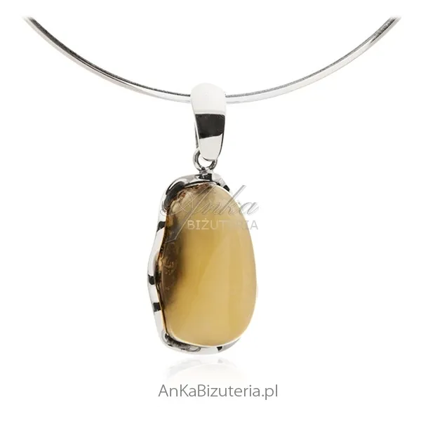Unikatowa biżuteria z bursztynu srebro pr 925