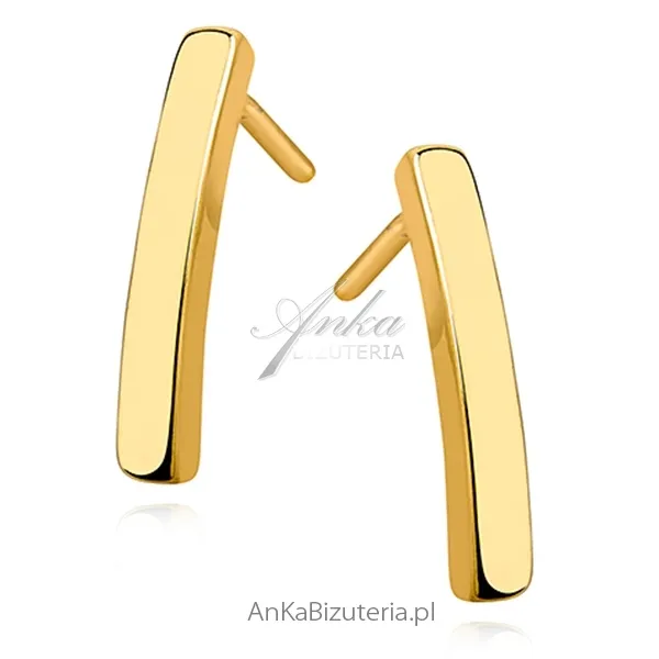 Kolczyki srebrne patyczki pozłacane