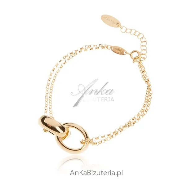 Bransoletka srebrna pozłacana biżuteria włoska
