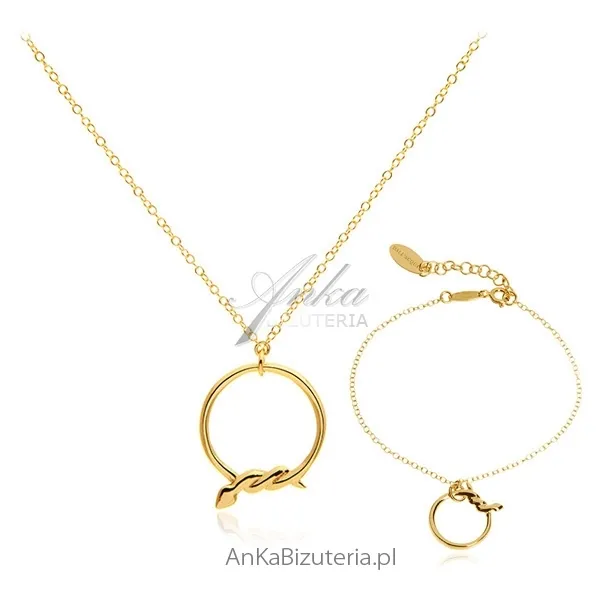 Komplet biżuterii włoskiej srebro pozłacane