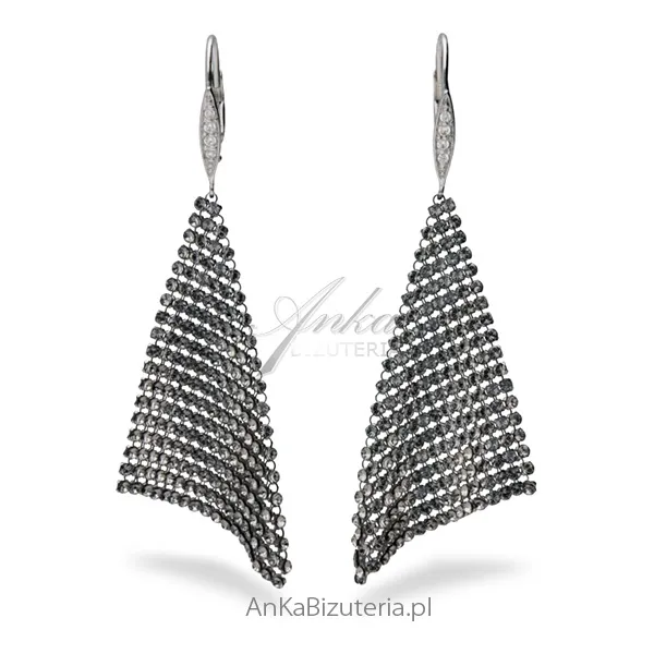 Kolczyki srebrne swarovski  kolczyki elegance