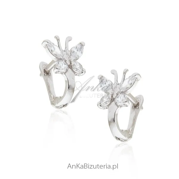 Biżuteria dziecięca  kolczyki dla dziewczynek motylki