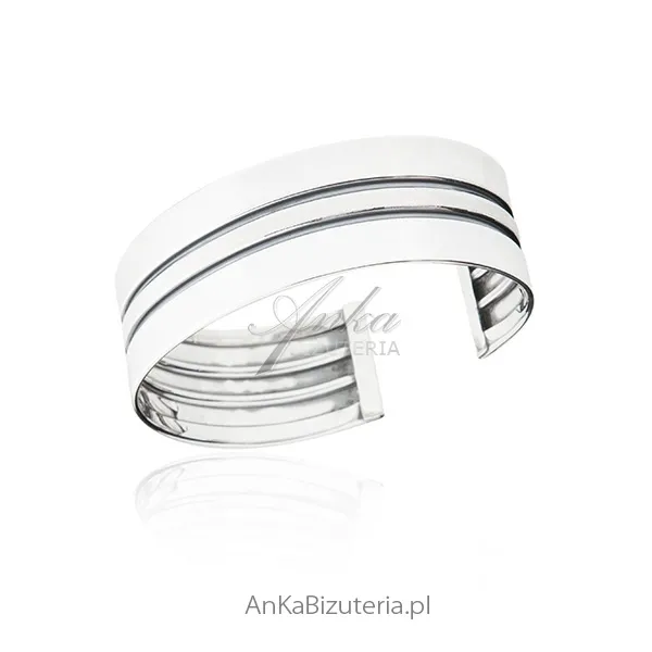 Szeroka bransoletka srebrna