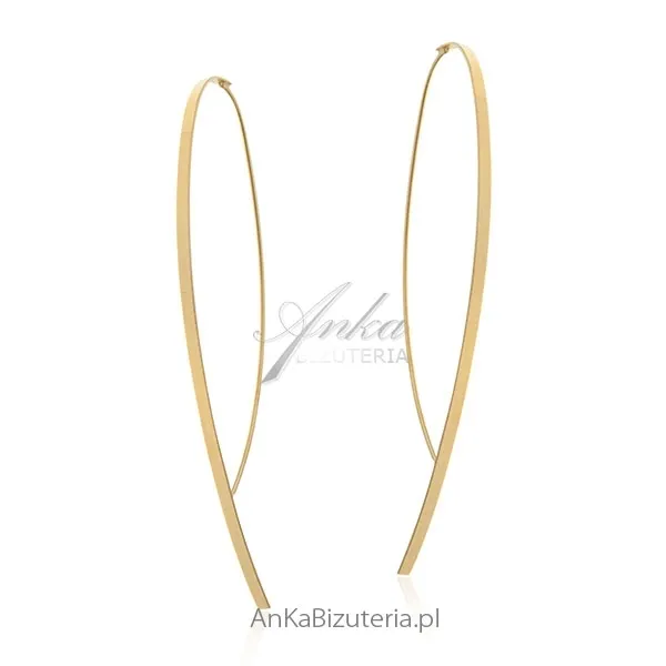 Kolczyki srebrne pozłacane  długie  - 8 cm !