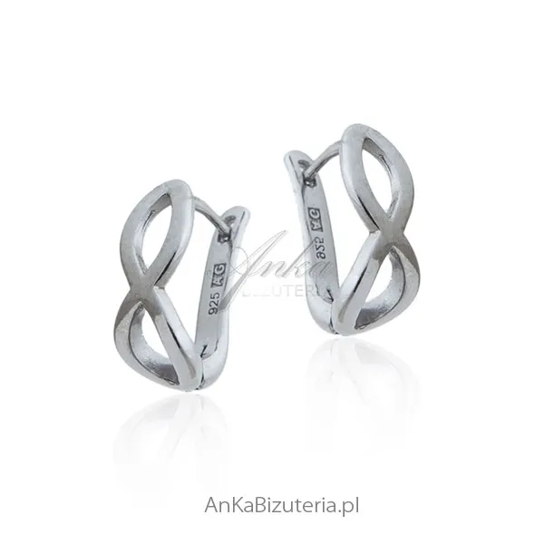 Kolczyki srebrne nieskończoność