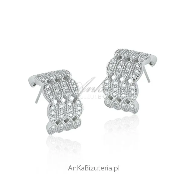 Kolczyki srebrne z cyrkoniami