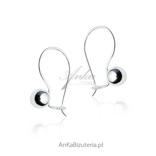 Kolczyki srebrne kulki  średnica  0,8 cm