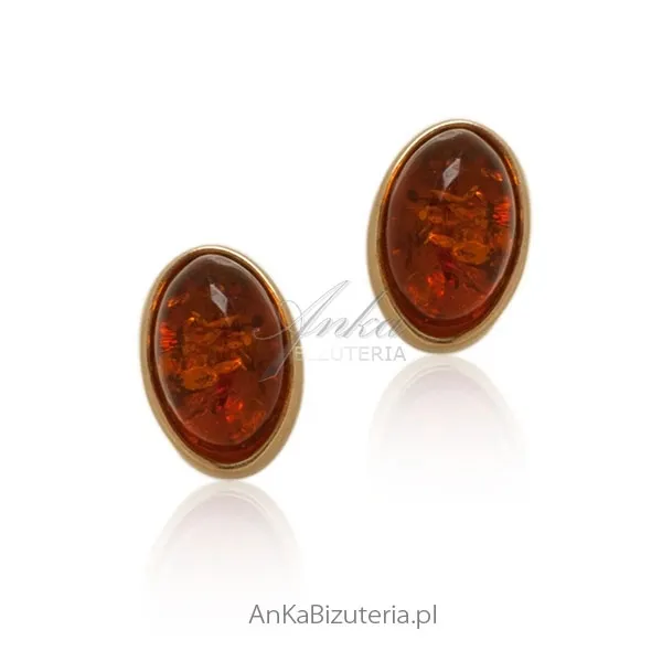 Kolczyki srebrne z bursztynem