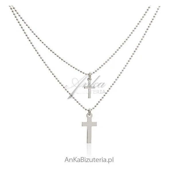 Modna biżuteria damska naszyjnik z krzyżykami