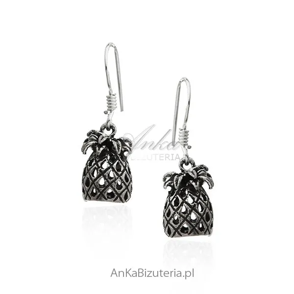 Kolczyki srebrne - ananasy
