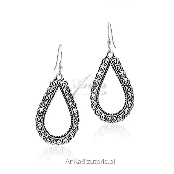 Piękne kobiece kolczyki srebrne