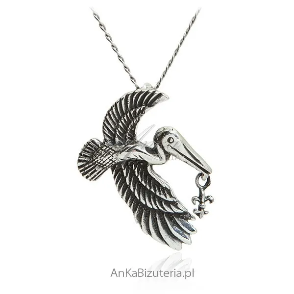 Zawieszka srebrna kormoran