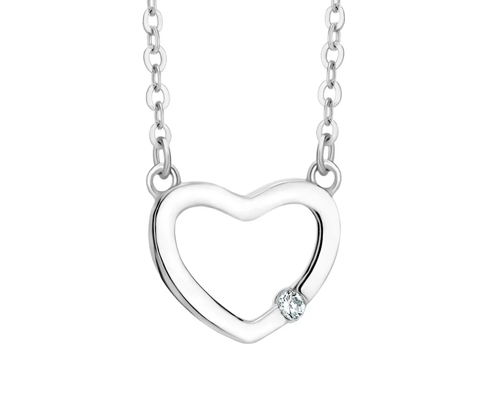 Naszyjnik srebrny serduszko z piękną cyrkonią