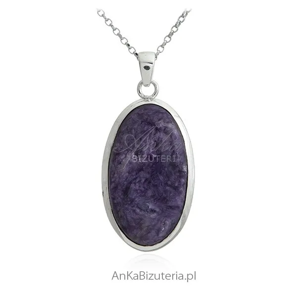 Zawieszka srebrna z czaroitem