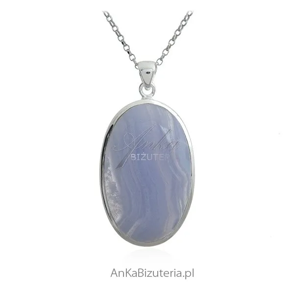 Zawieszka srebrna z pięknym kamieniem blue lace
