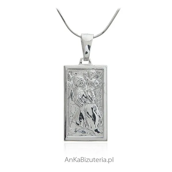 Medalik srebrny  św. krzysztof - medalik włoski