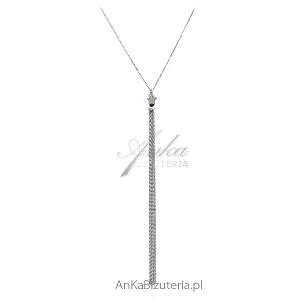 Naszyjnik srebrny długi krawat z gwiazdką