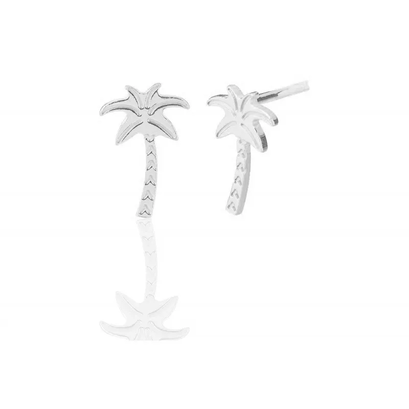 Kolczyki srebrne  - palmy - biżuteria włoska rodowana