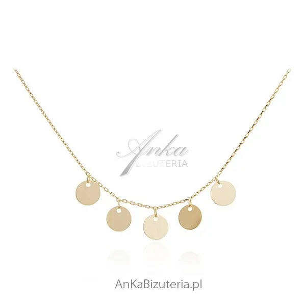 Naszyjnik srebrny  pozłacany choker z maleńkimi kółeczkami