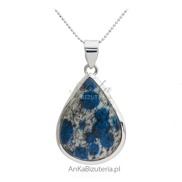 Zawieszka srebrna unikat naturalny kamień z k2