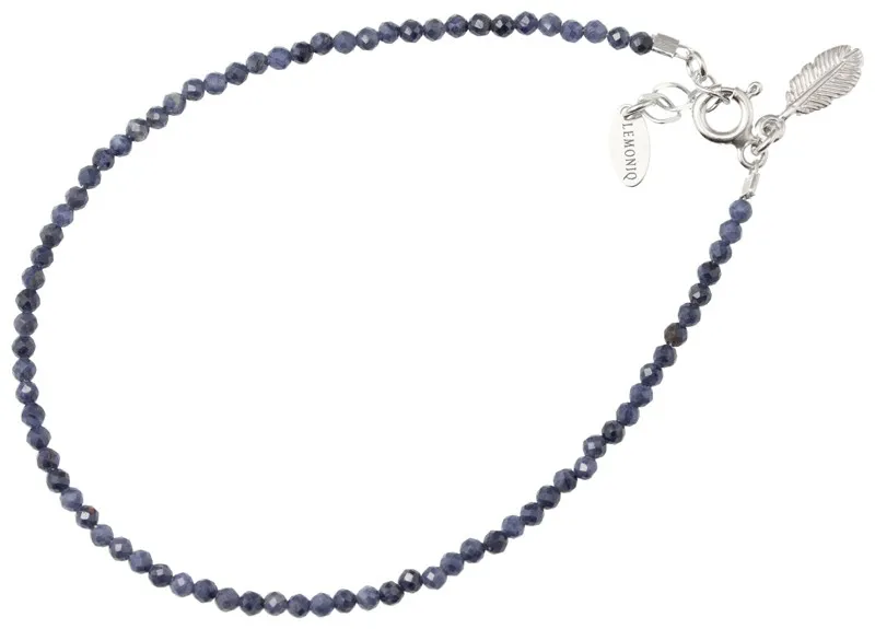 Srebrna bransoletka z syntetycznymi szafirami