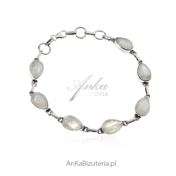 Bransoletka srebrna z kamieniem księżycowym
