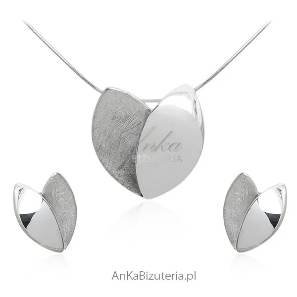 Biżuteria srebrna_ "razem we dwoje"   _ ponadczasowy komplet