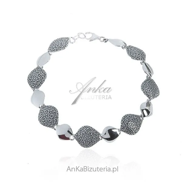 Srebrna bransoletka oksydowana