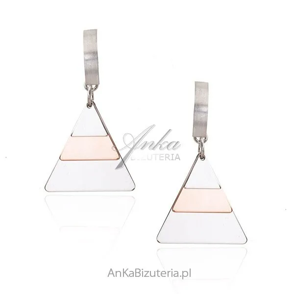 Kolczyki srebrne  trójkąty  - nowa kolekcja biżuterii 2019 !