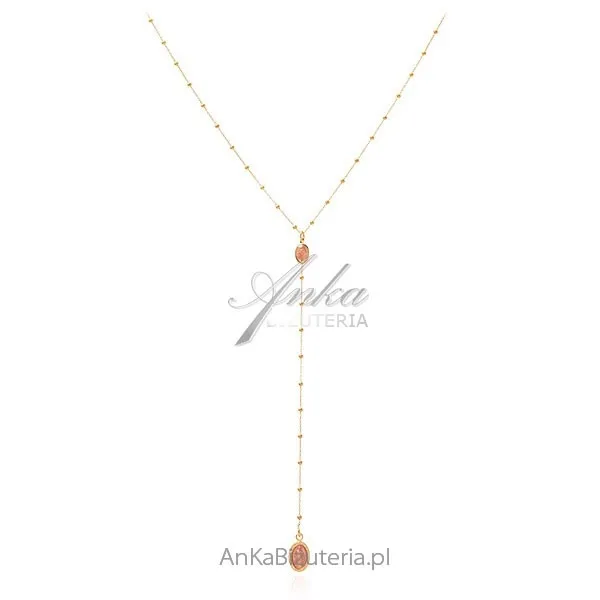 Srebrny naszyjnik  pozłacany  różaniec