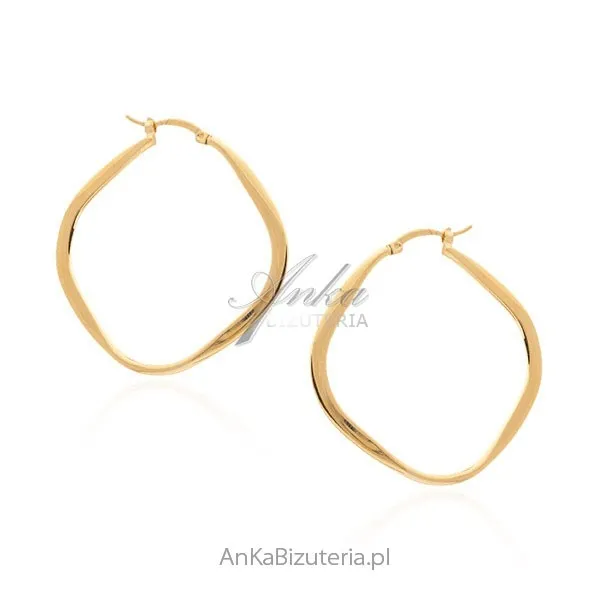 Kolczyki srebrne pozłacane -  modna geometria