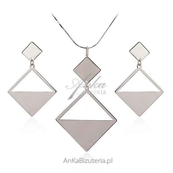 Elegancki komplet biżuteria srebrna