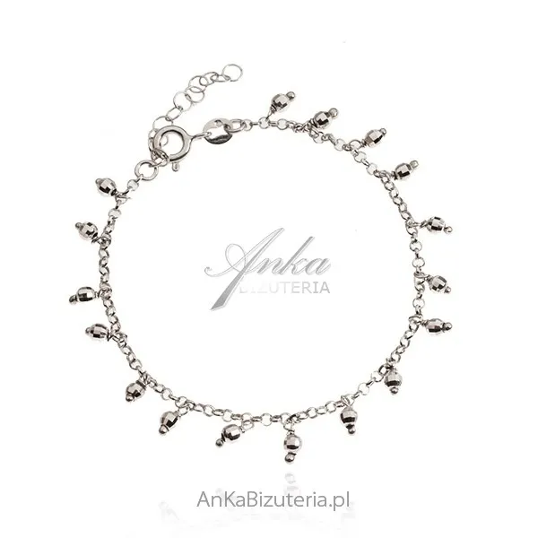 Srebrna bransoletka z hematytami