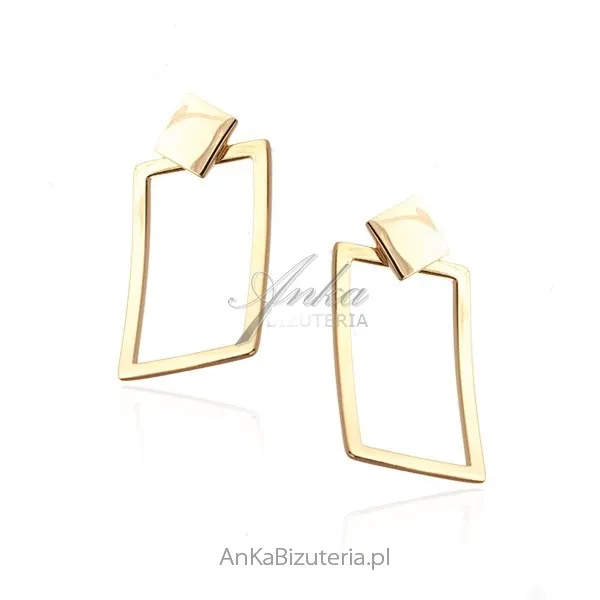 Kolczyki srebrne pozłacane  - klasyczna biżuteria