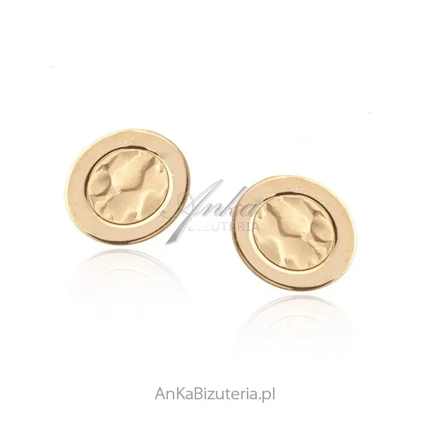 Kolczyki srebrne satynowane i pozłacane