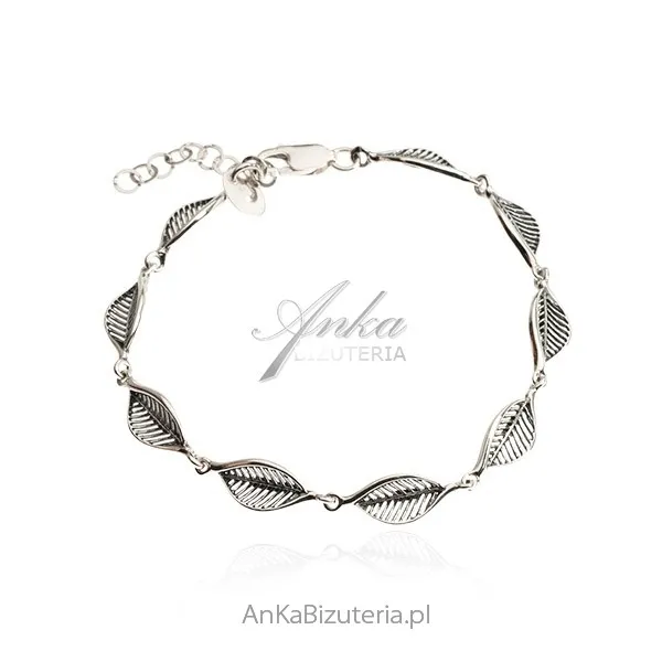 Bransoletka srebrna oksydowana