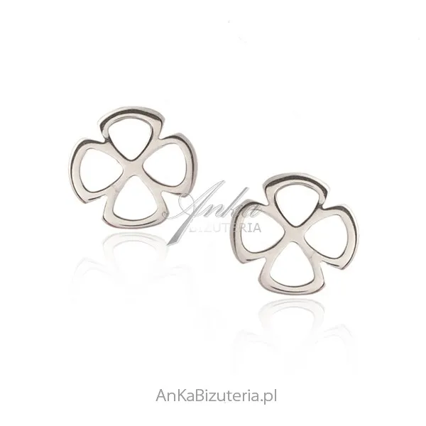 Kolczyki srebrne koniczynki