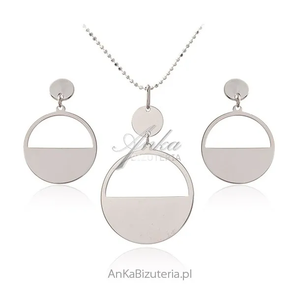 Biżuteria srebrna - elegancki komplet srebrny