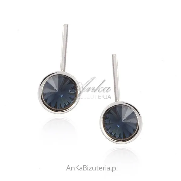 Srebrne kolczyki swarovski montana