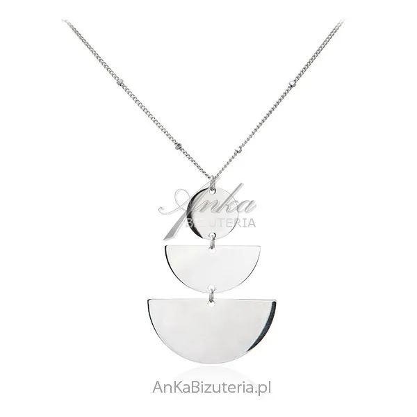 Srebrny naszyjnik  wiszący modna biżuteria włoska