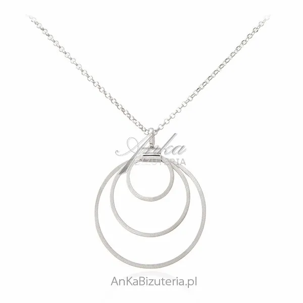 Oryginalny naszyjnik srebrny satynowany