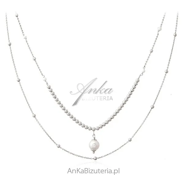 Srebrny naszyjnik z perełkami - elegancka biżuteria włoska