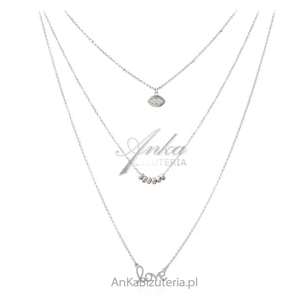 Srebrny naszyjnik  potrójny