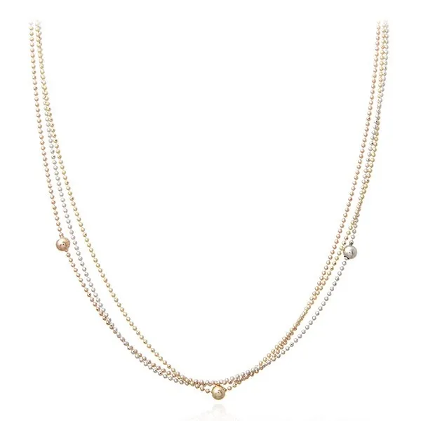 Biżuteria srebrna kolorowy naszyjnik kulkowy