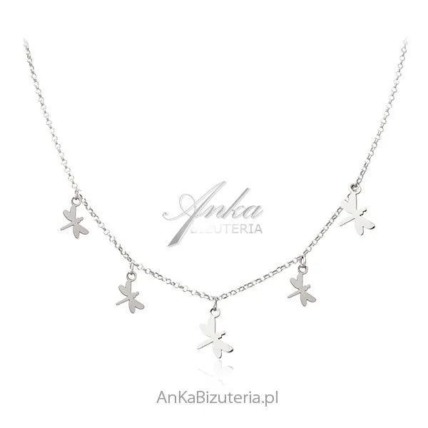 Srebrny naszyjnik z ważkami
